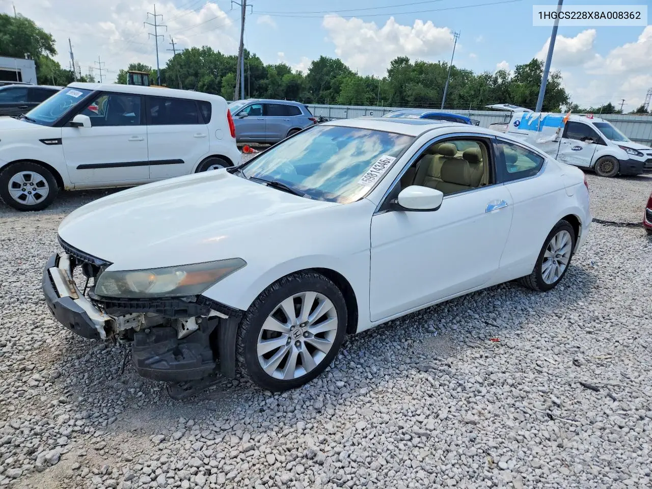 2008 Honda Accord Exl VIN: 1HGCS228X8A008362 Lot: 59814346