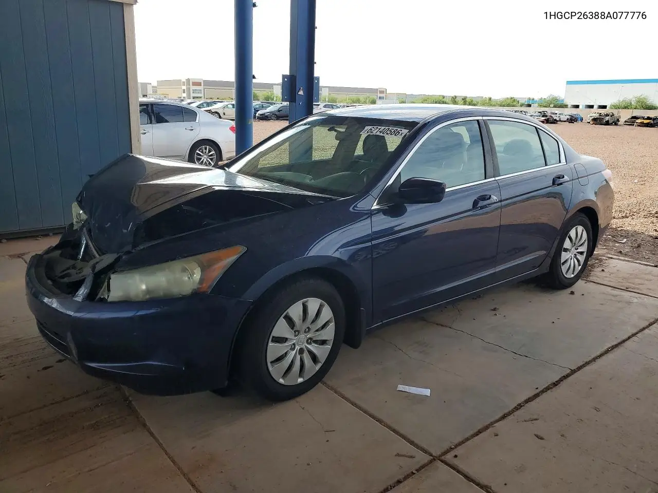 2008 Honda Accord Lx VIN: 1HGCP26388A077776 Lot: 62140586