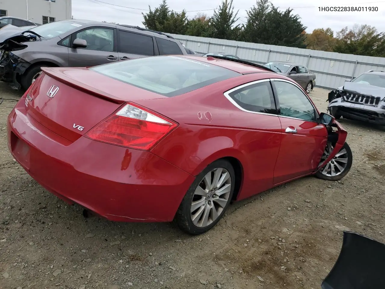 1HGCS22838A011930 2008 Honda Accord Exl