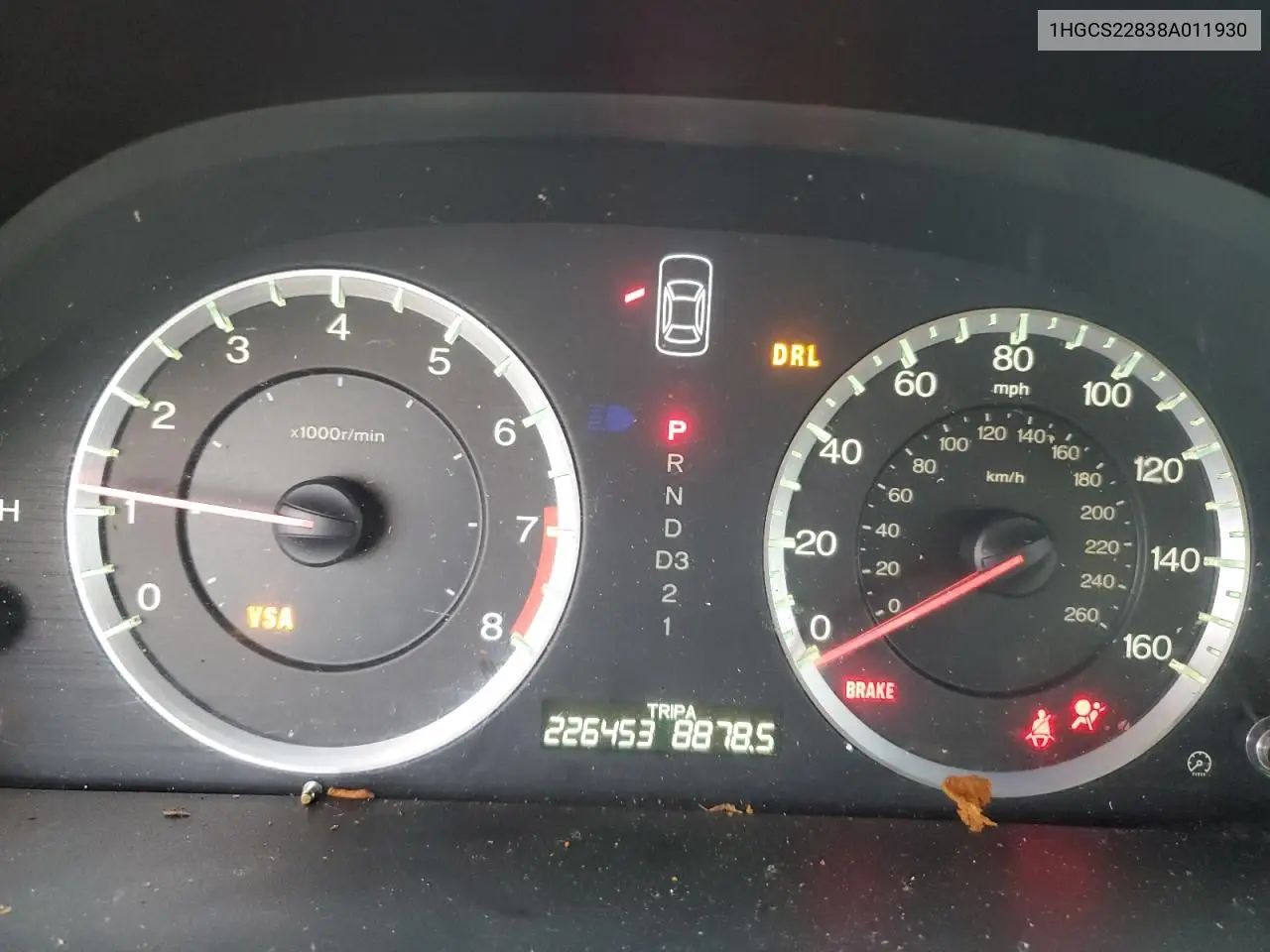 1HGCS22838A011930 2008 Honda Accord Exl