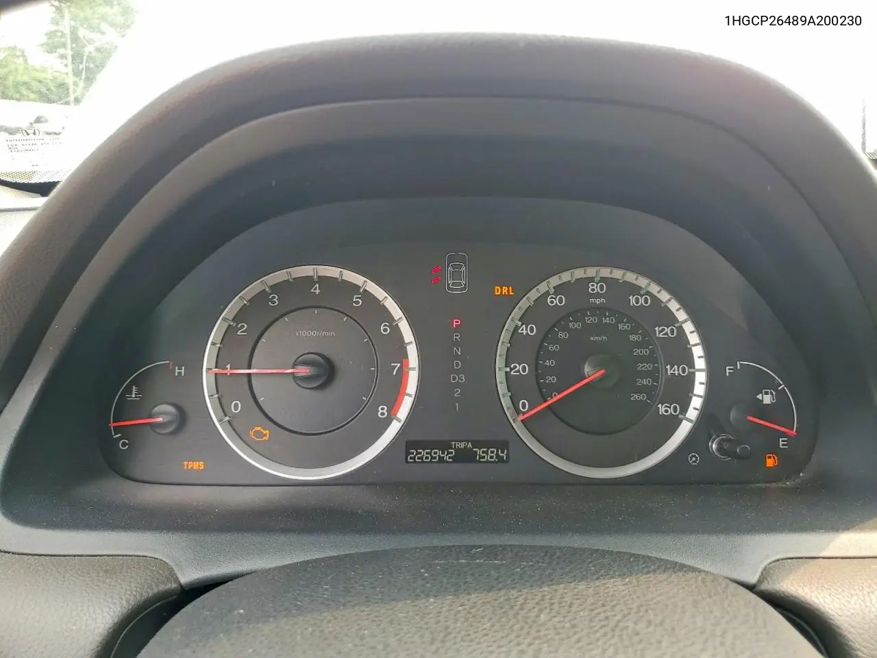 2009 Honda Accord Lxp VIN: 1HGCP26489A200230 Lot: 61213526