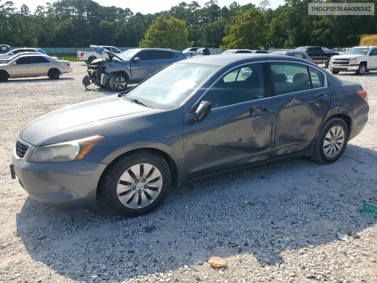 2010 Honda Accord Lx VIN: 1HGCP2F38AA008382 Lot: 61628926