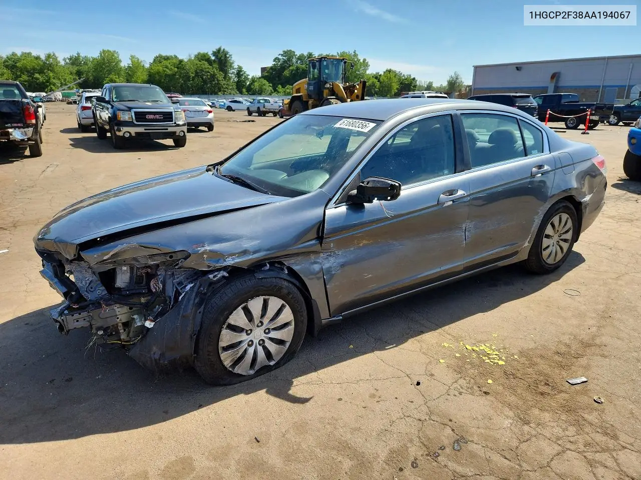 2010 Honda Accord Lx VIN: 1HGCP2F38AA194067 Lot: 61680356