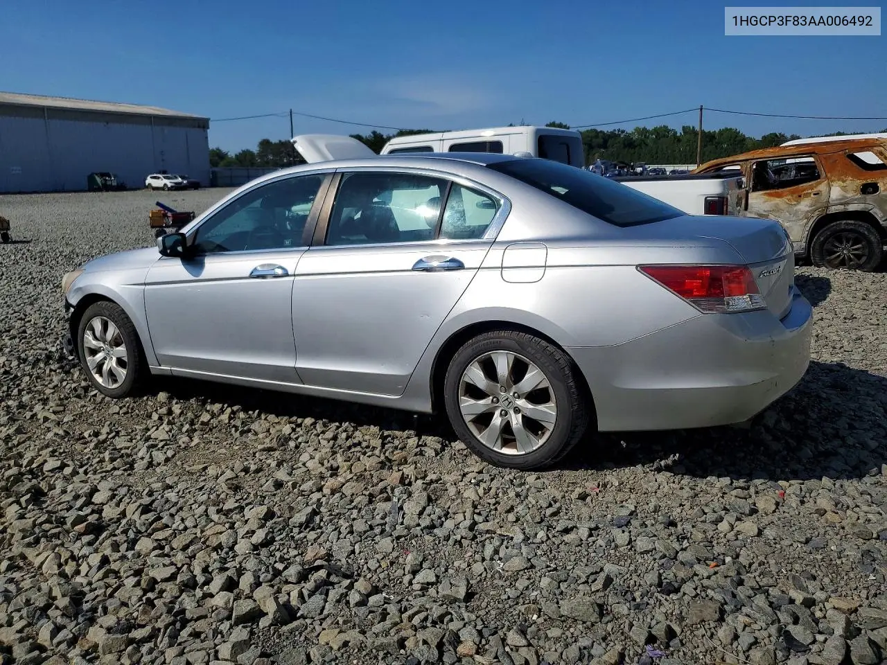 2010 Honda Accord Exl VIN: 1HGCP3F83AA006492 Lot: 61713736