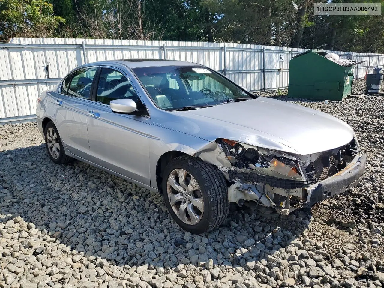 2010 Honda Accord Exl VIN: 1HGCP3F83AA006492 Lot: 61713736