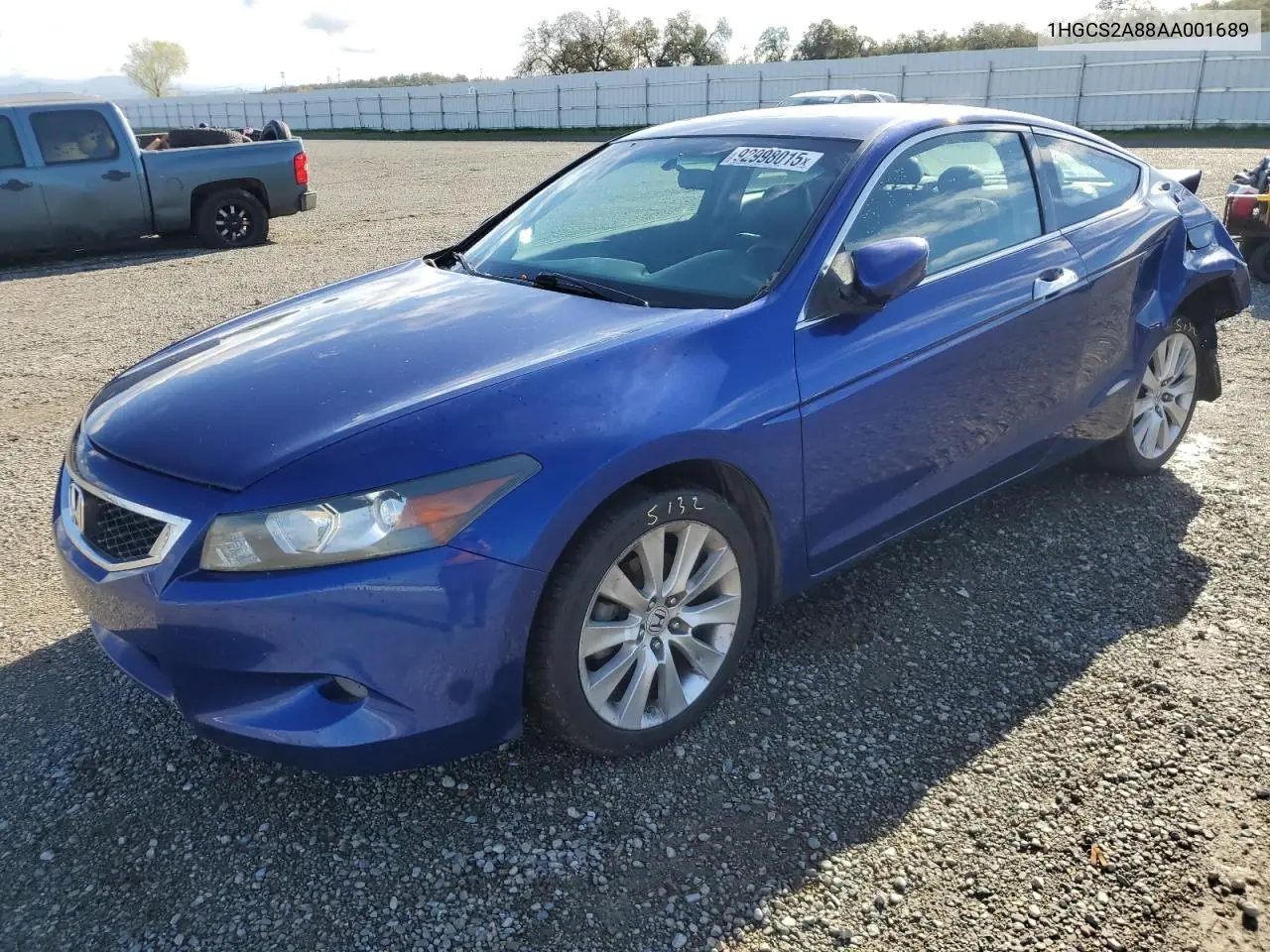 1HGCS2A88AA001689 2010 Honda Accord Exl