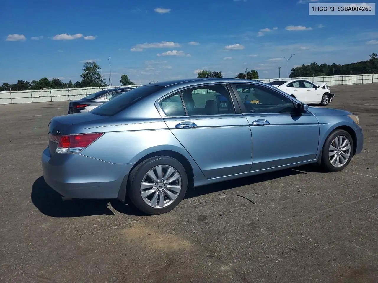 2011 Honda Accord Exl VIN: 1HGCP3F83BA004260 Lot: 56603326