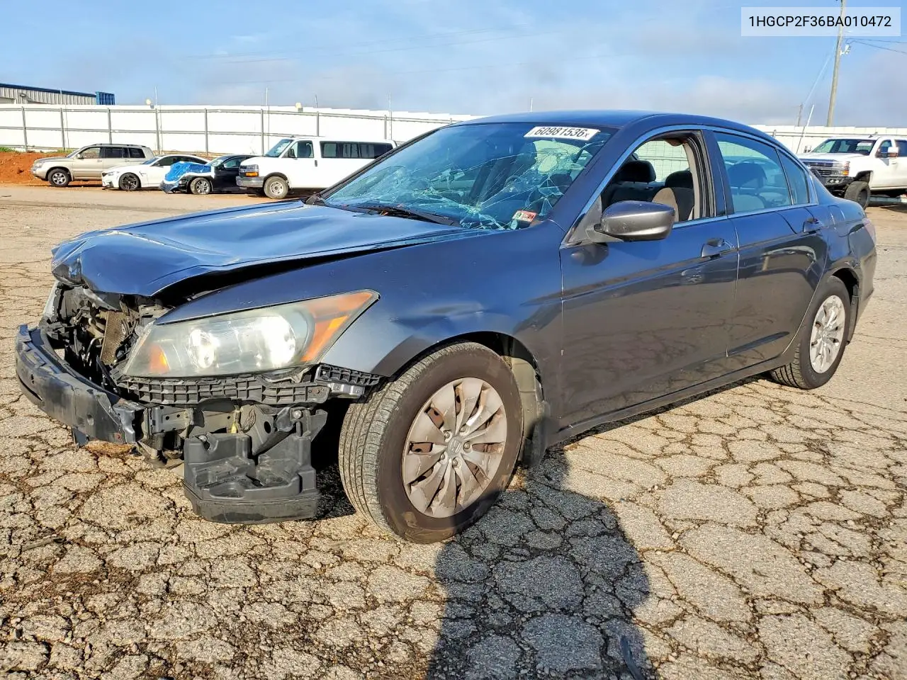 2011 Honda Accord Lx VIN: 1HGCP2F36BA010472 Lot: 60981536