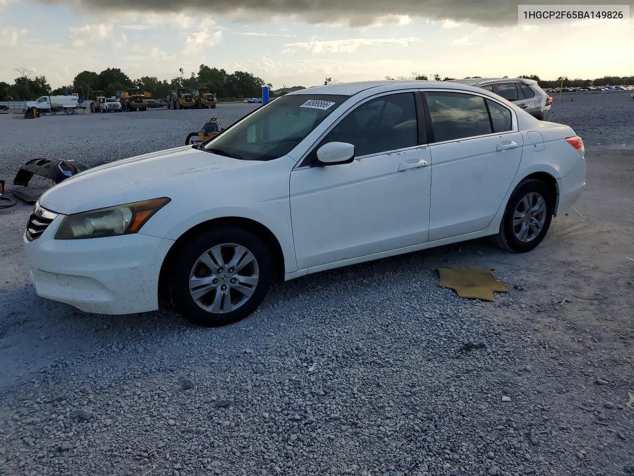 2011 Honda Accord VIN: 1HGCP2F65BA149826 Lot: 60989566