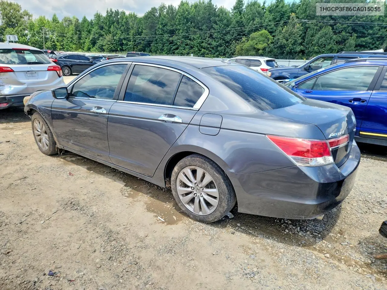 2012 Honda Accord Exl VIN: 1HGCP3F86CA015058 Lot: 60568126