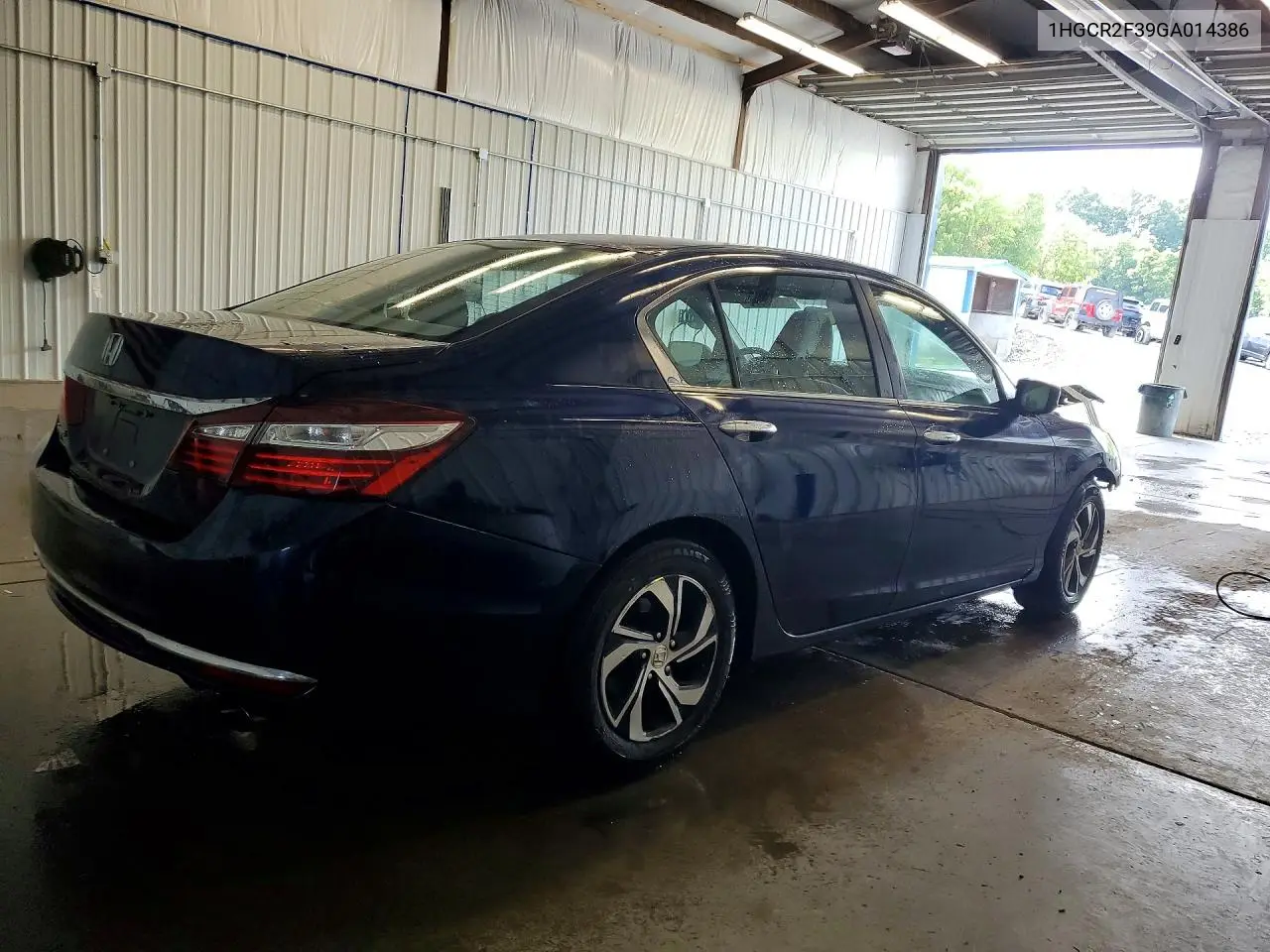 2016 Honda Accord Lx VIN: 1HGCR2F39GA014386 Lot: 58688576
