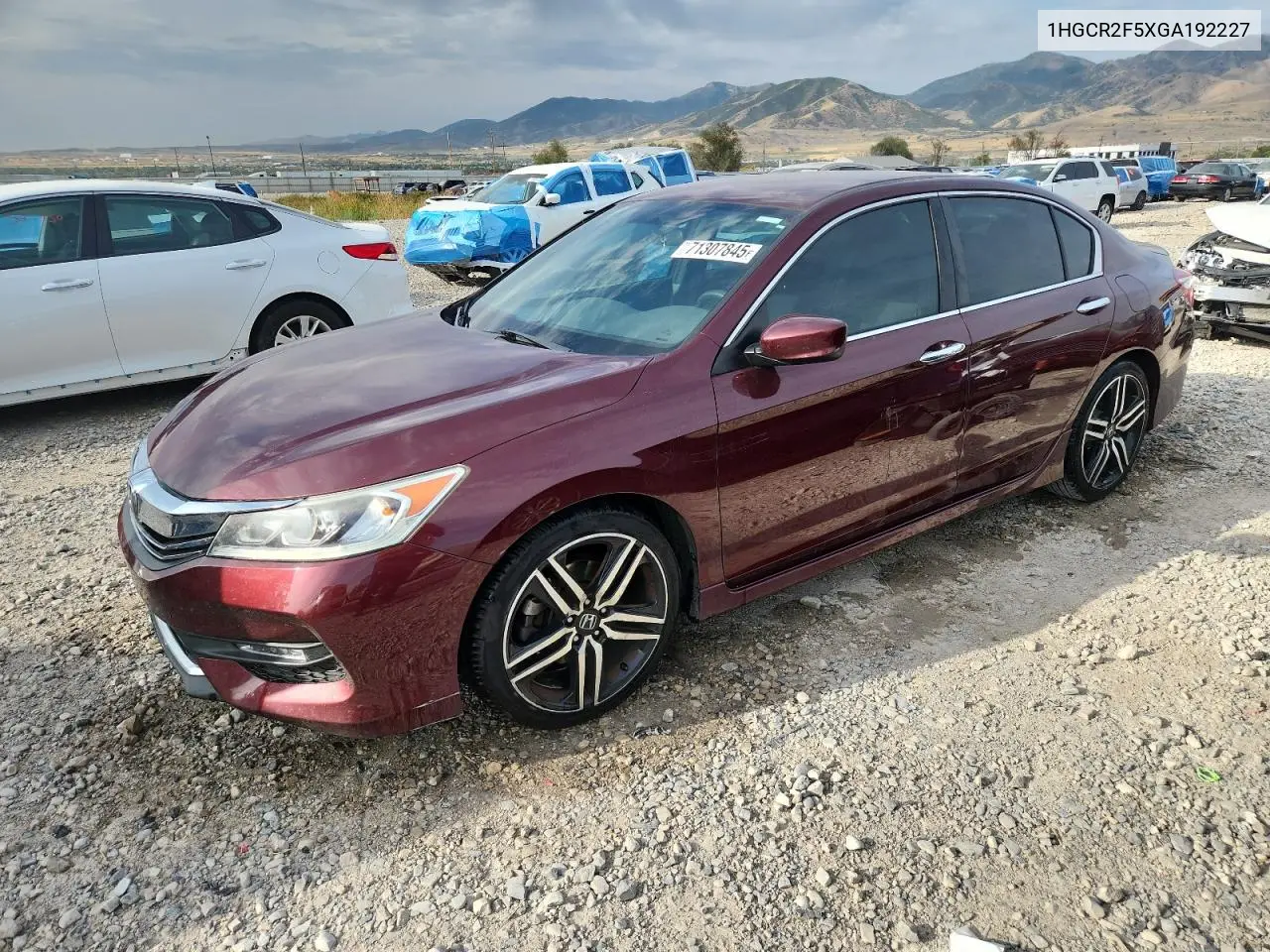 1HGCR2F5XGA192227 2016 Honda Accord Sport