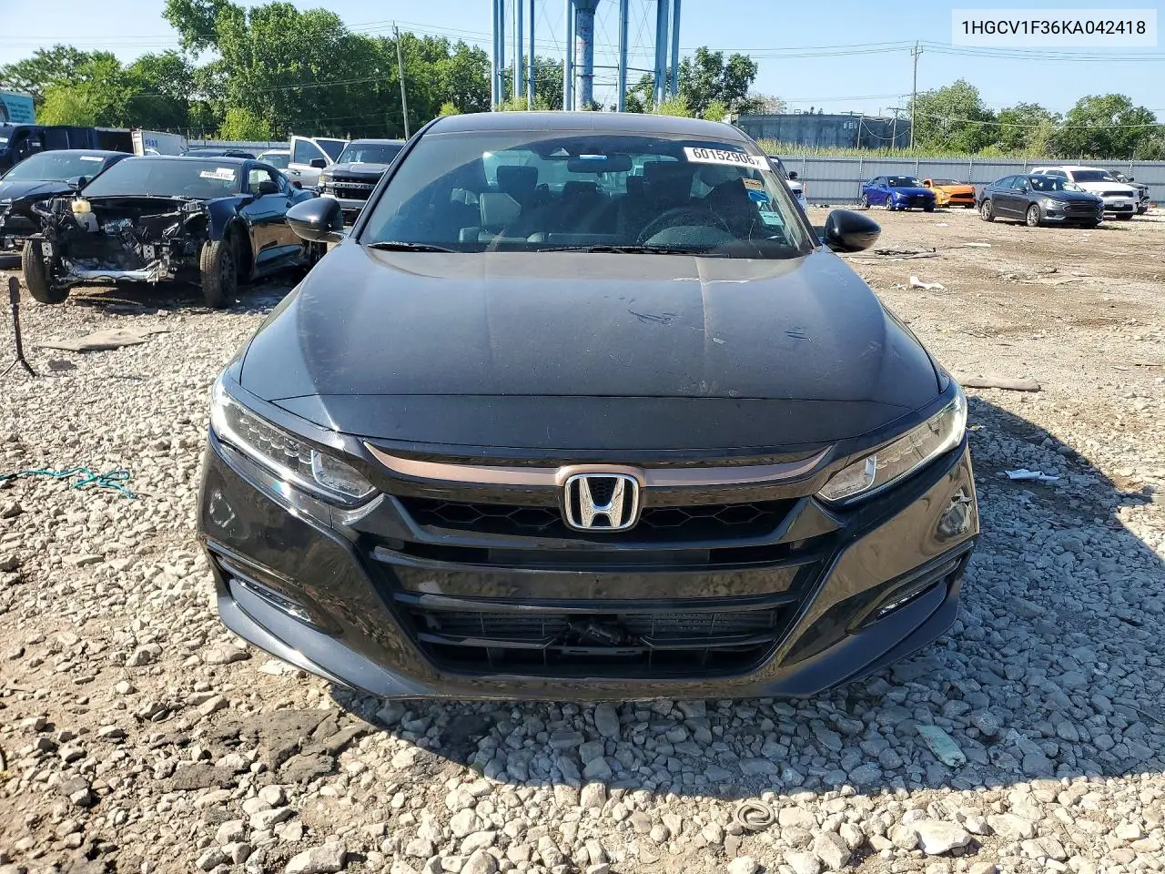 2019 Honda Accord Sport VIN: 1HGCV1F36KA042418 Lot: 60152906