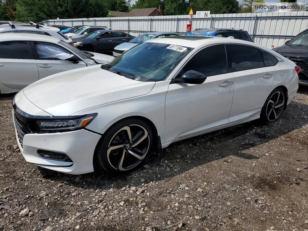 2019 Honda Accord VIN: 1HGCV2F99KA030287 Lot: 60171996