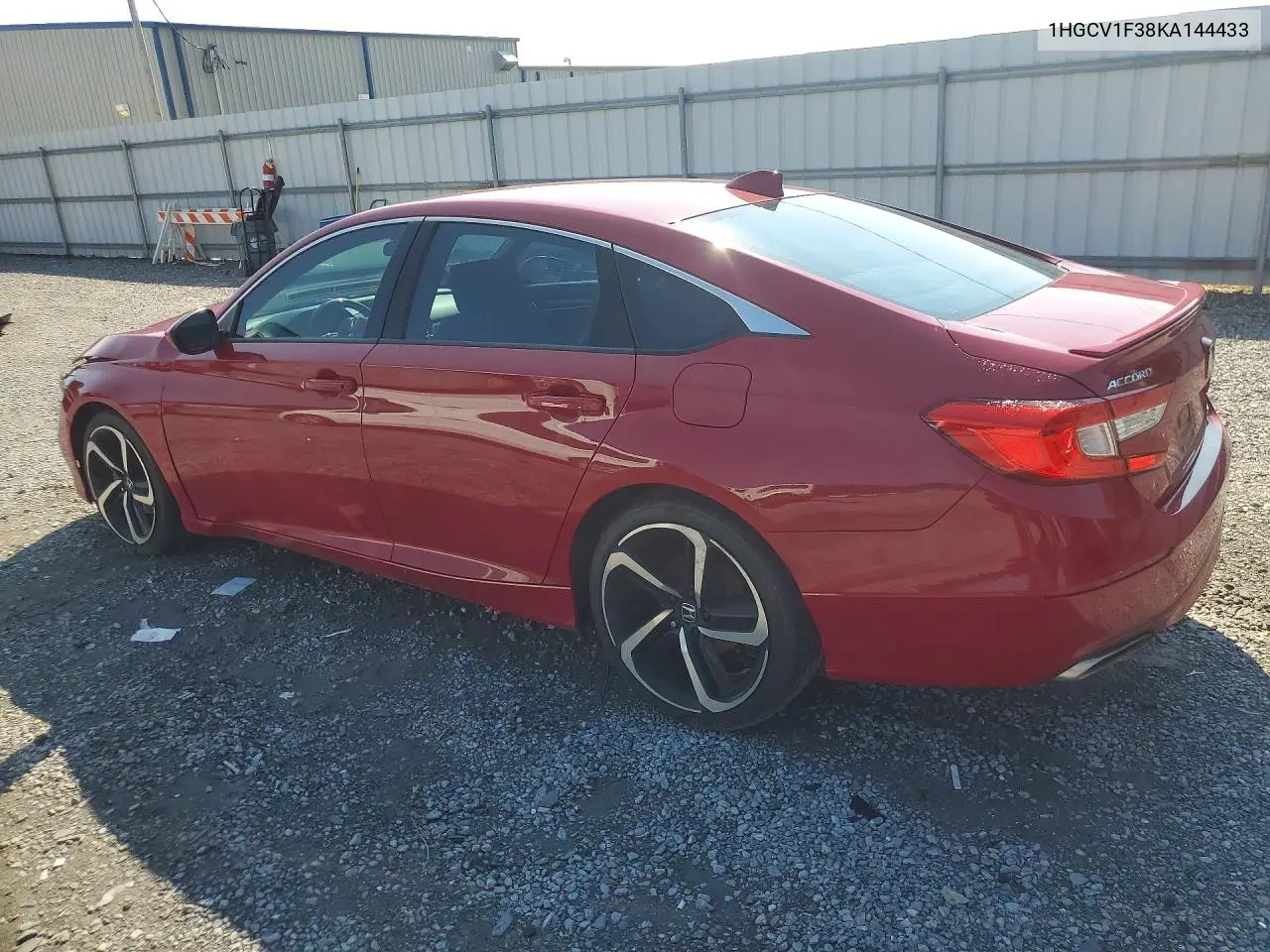 2019 Honda Accord Sport VIN: 1HGCV1F38KA144433 Lot: 60240226