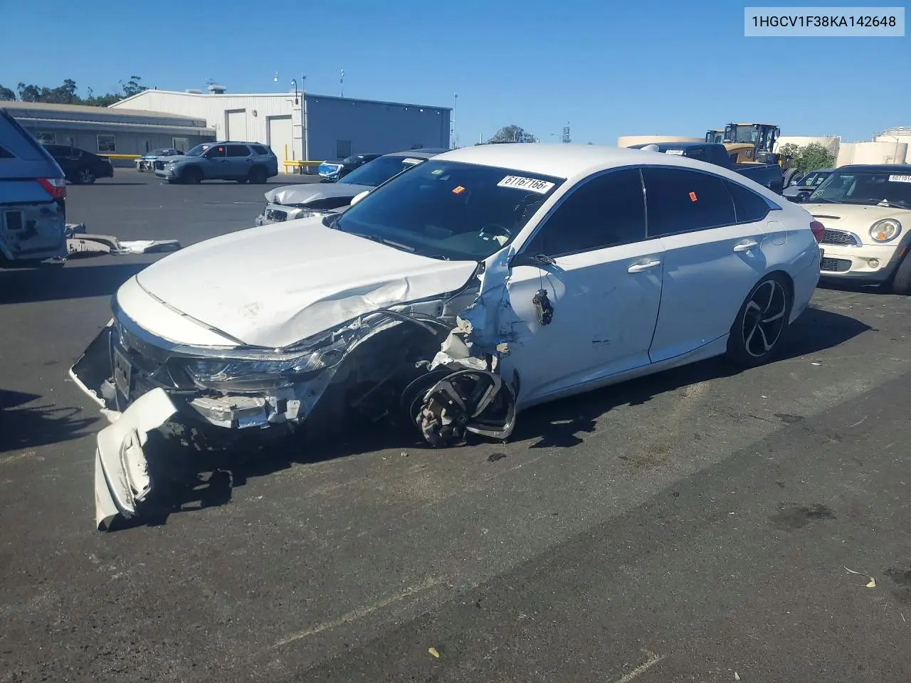 2019 Honda Accord Sport VIN: 1HGCV1F38KA142648 Lot: 61167166