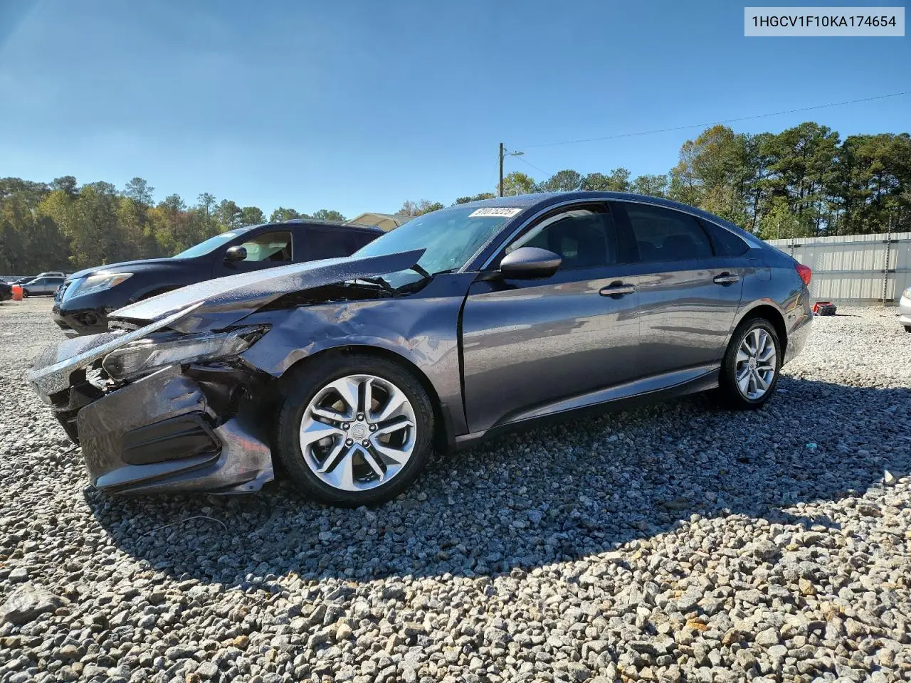 1HGCV1F10KA174654 2019 Honda Accord Lx