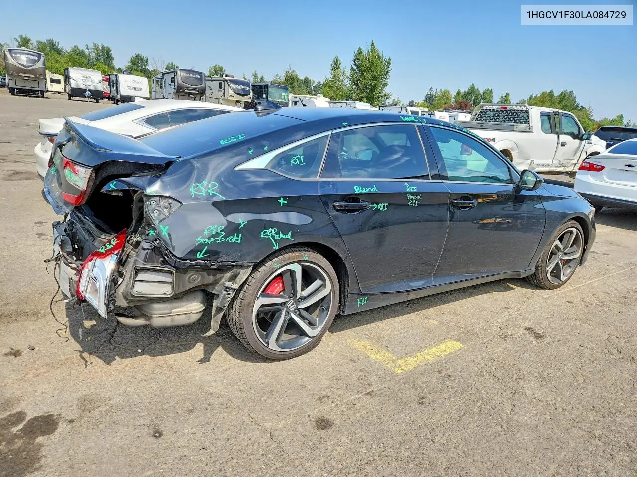 2020 Honda Accord Sport VIN: 1HGCV1F30LA084729 Lot: 61816446