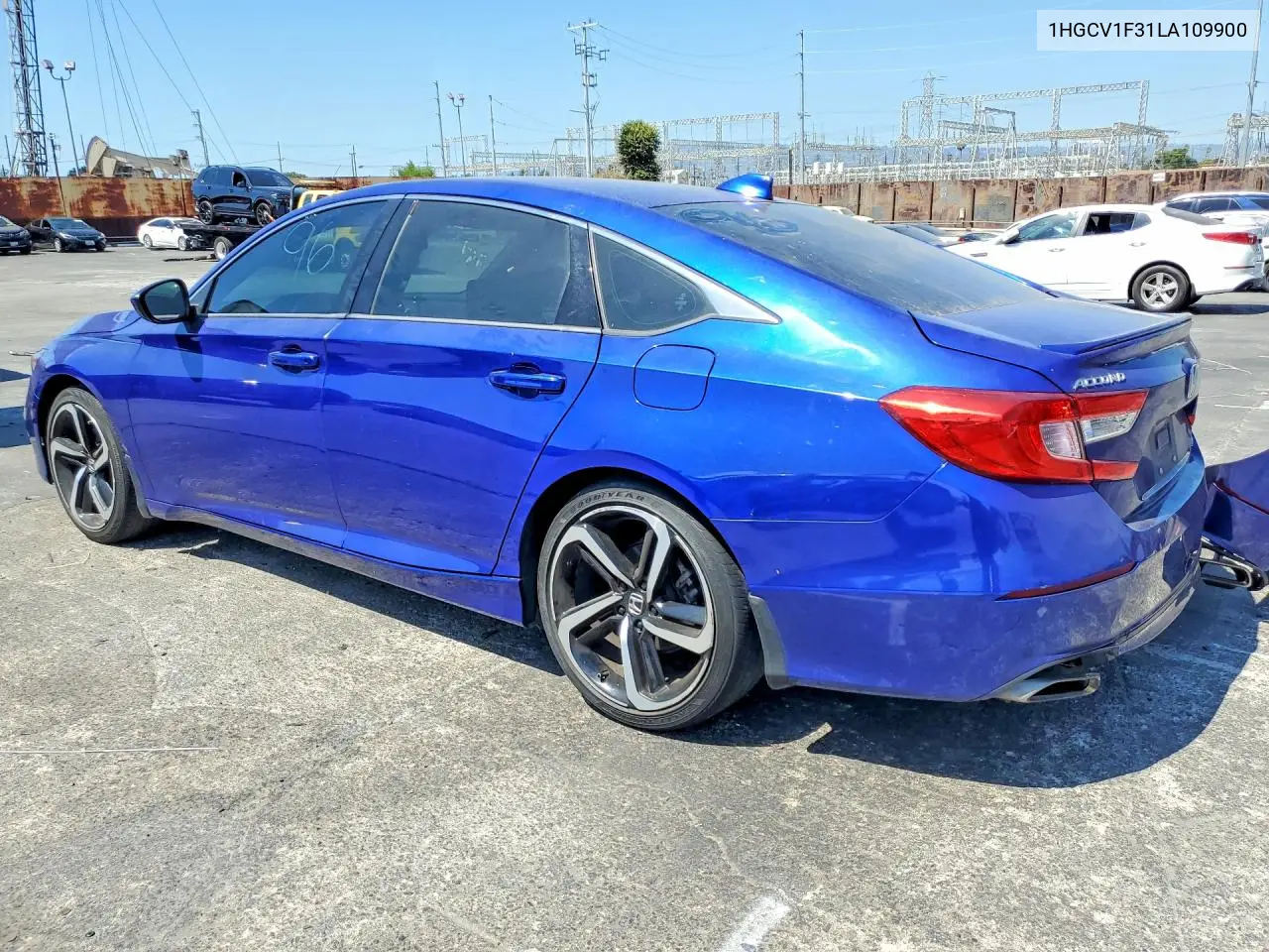 2020 Honda Accord Sport VIN: 1HGCV1F31LA109900 Lot: 62118006