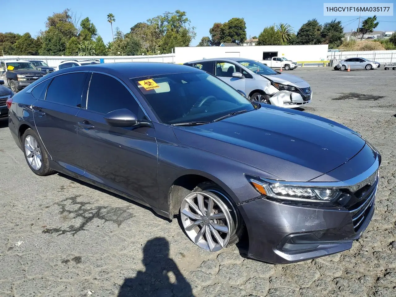 2021 Honda Accord Lx VIN: 1HGCV1F16MA035177 Lot: 61780096