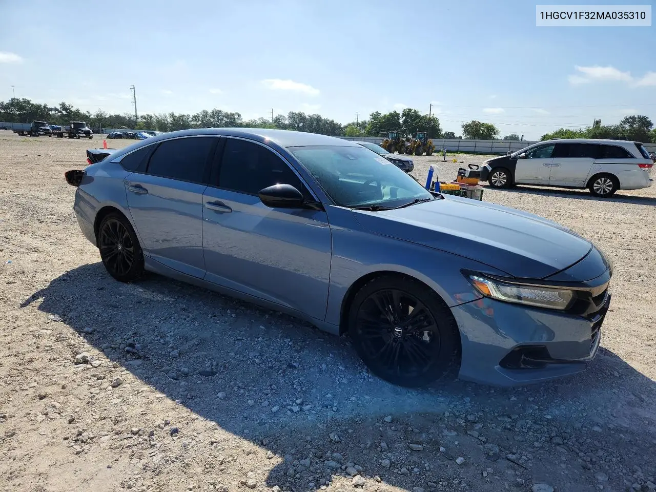 2021 Honda Accord Sport VIN: 1HGCV1F32MA035310 Lot: 61980236