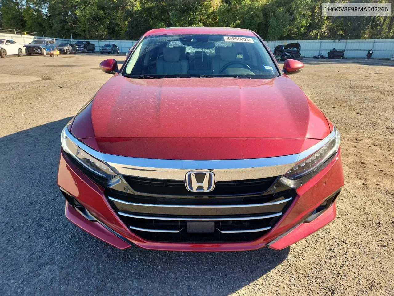 1HGCV3F98MA003266 2021 Honda Accord Touring Hybrid