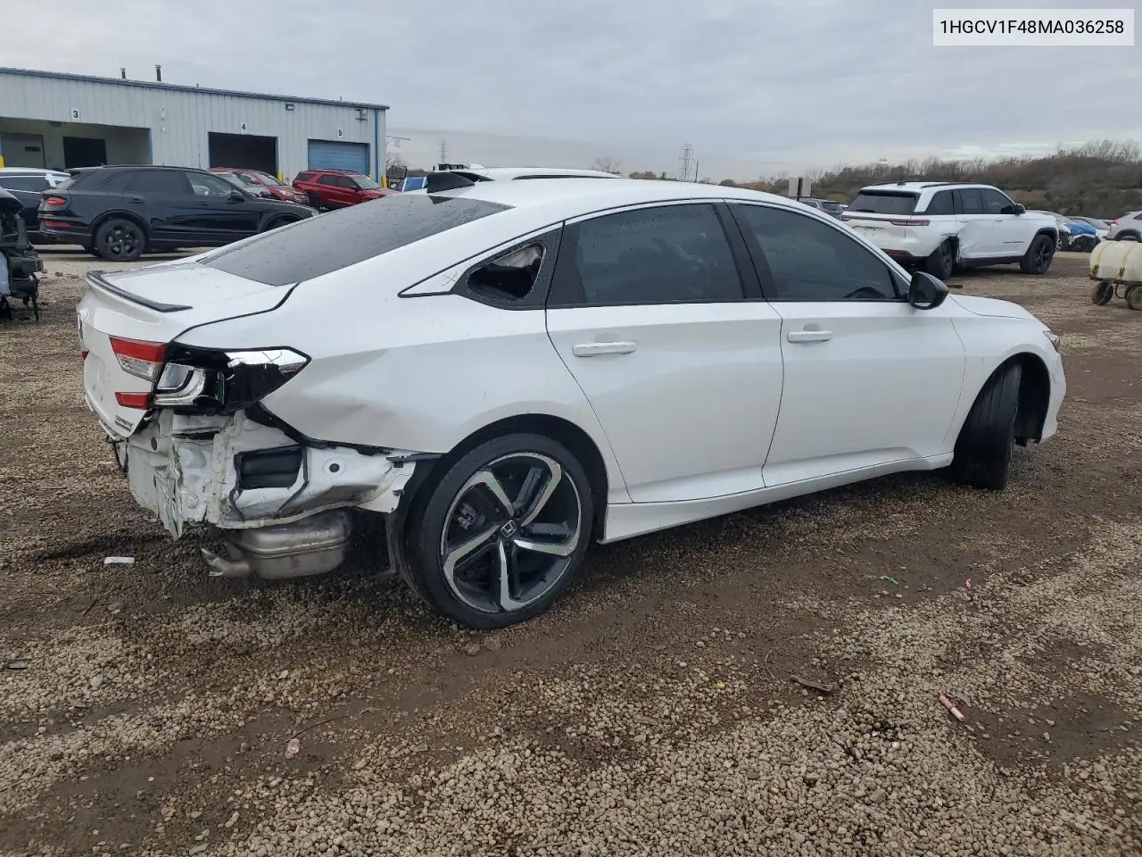 1HGCV1F48MA036258 2021 Honda Accord Sport Se