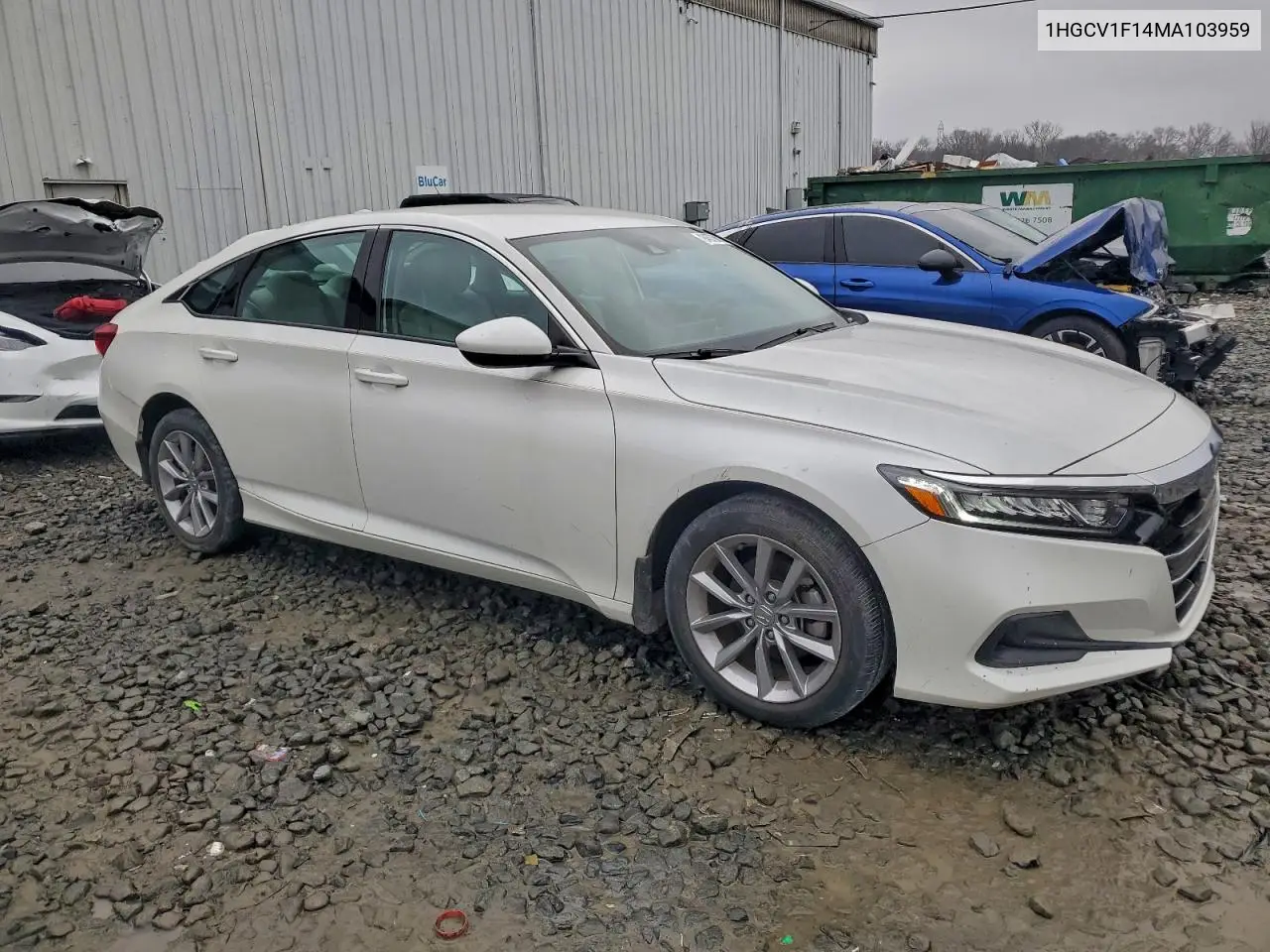 1HGCV1F14MA103959 2021 Honda Accord Lx