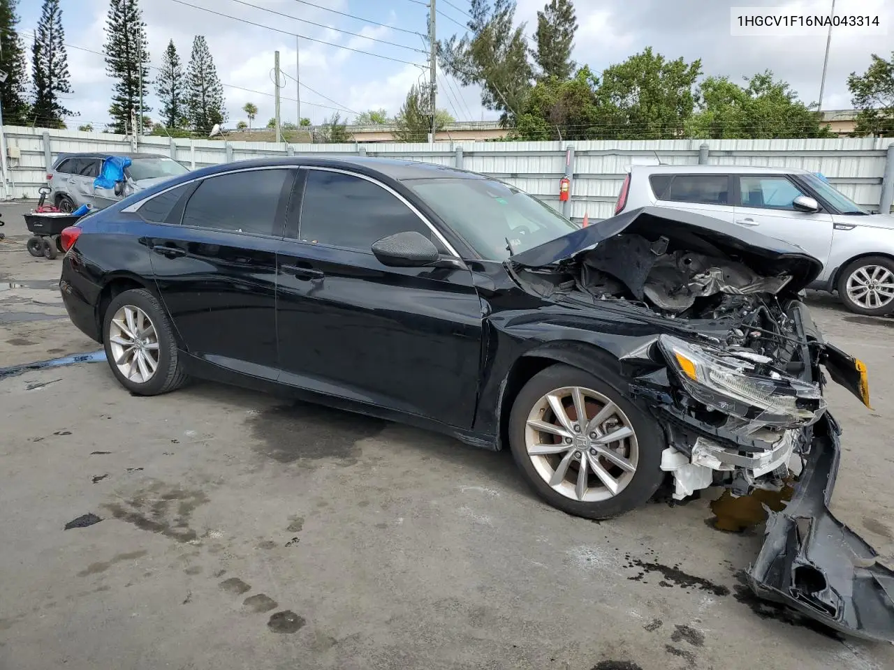 2022 Honda Accord Lx VIN: 1HGCV1F16NA043314 Lot: 41623946