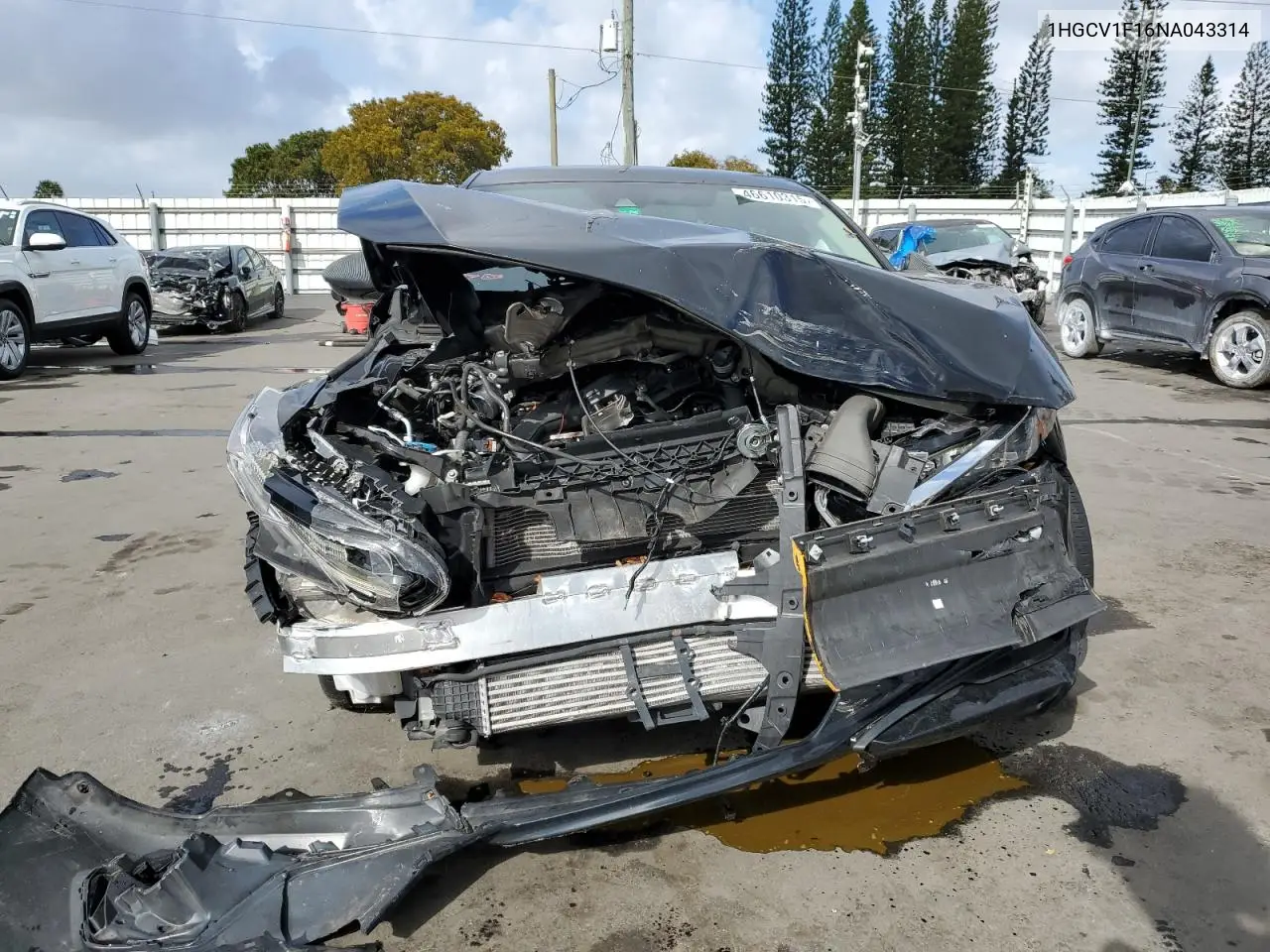 2022 Honda Accord Lx VIN: 1HGCV1F16NA043314 Lot: 41623946