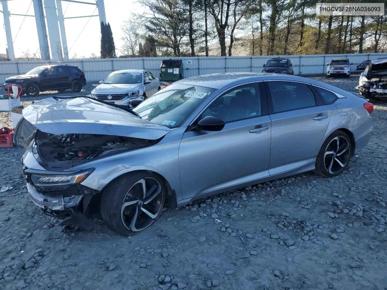 1HGCV3F28NA036093 2022 Honda Accord Hybrid Sport