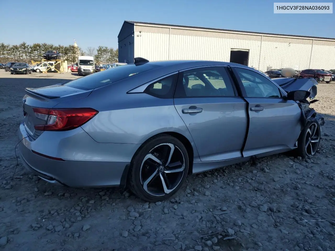 1HGCV3F28NA036093 2022 Honda Accord Hybrid Sport
