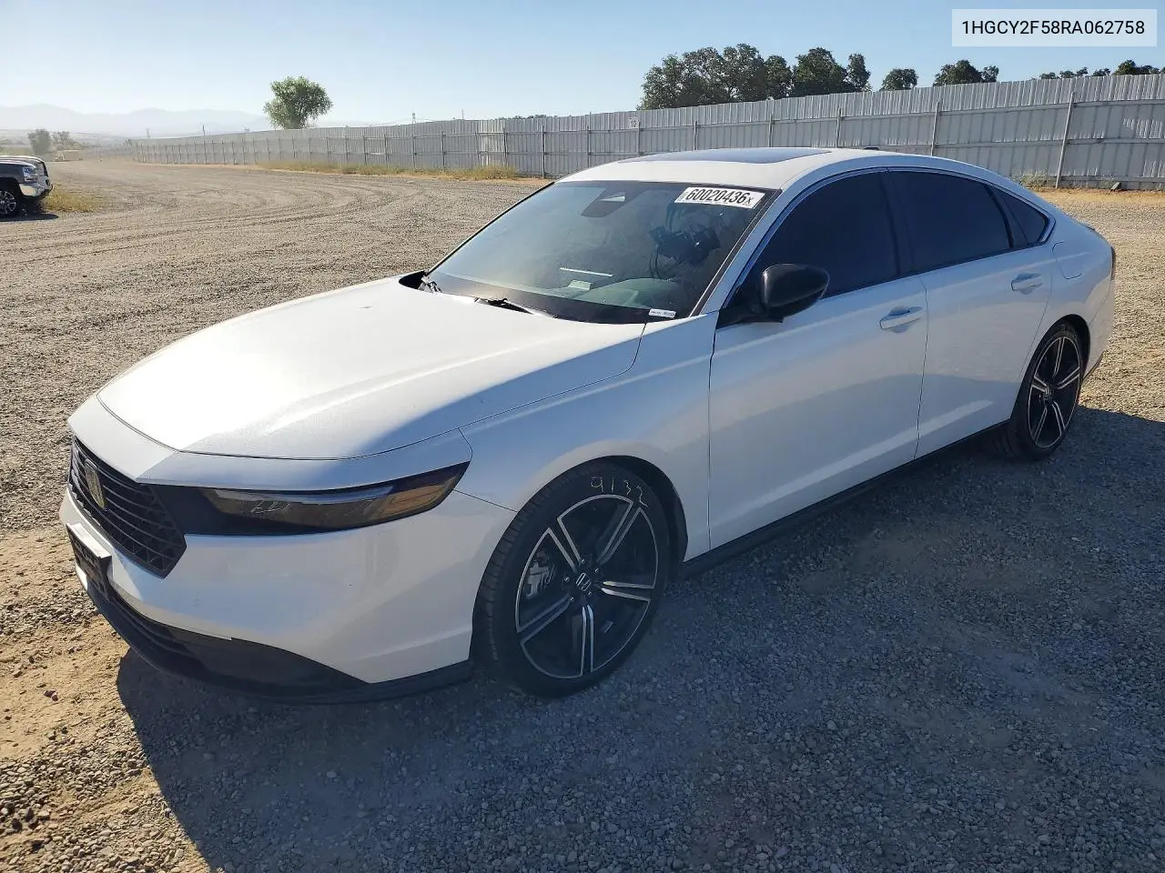 2024 Honda Accord Hybrid Sport VIN: 1HGCY2F58RA062758 Lot: 60020436