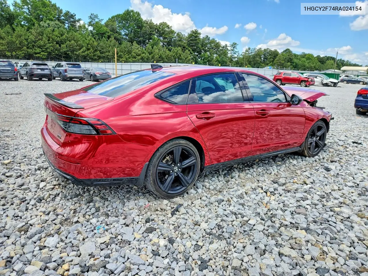 2024 Honda Accord Hybrid Sport-L VIN: 1HGCY2F74RA024154 Lot: 61768756