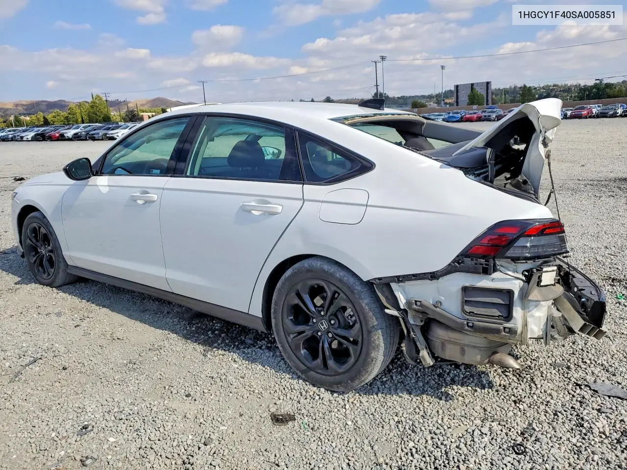 2025 Honda Accord Se VIN: 1HGCY1F40SA005851 Lot: 55378946