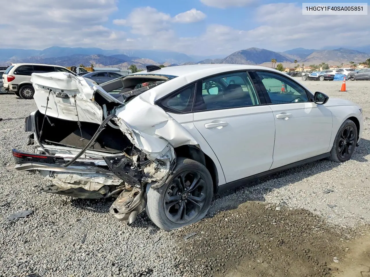 2025 Honda Accord Se VIN: 1HGCY1F40SA005851 Lot: 55378946
