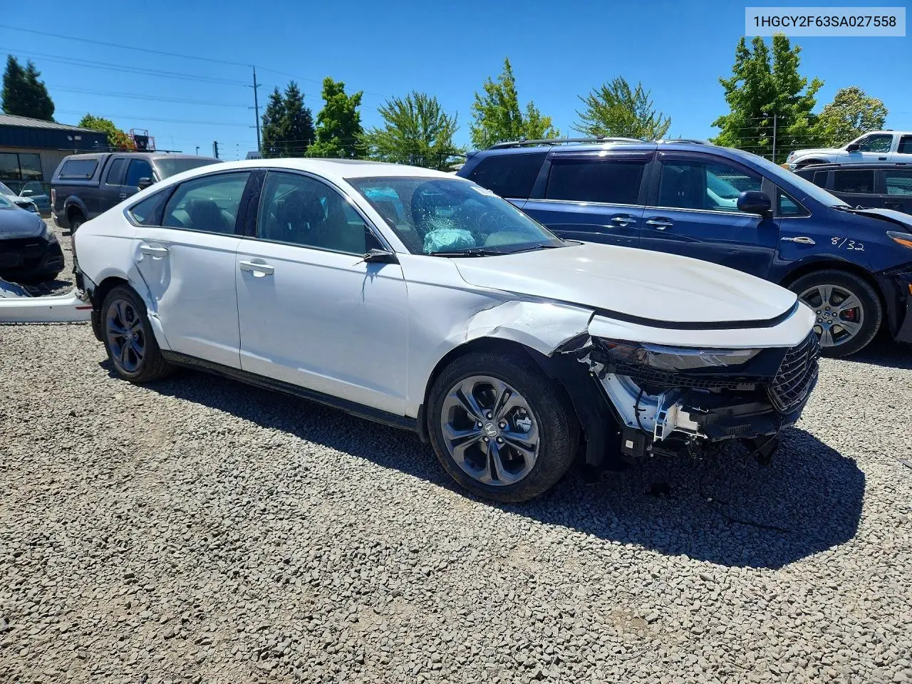 2025 Honda Accord Hybrid Exl VIN: 1HGCY2F63SA027558 Lot: 59915516