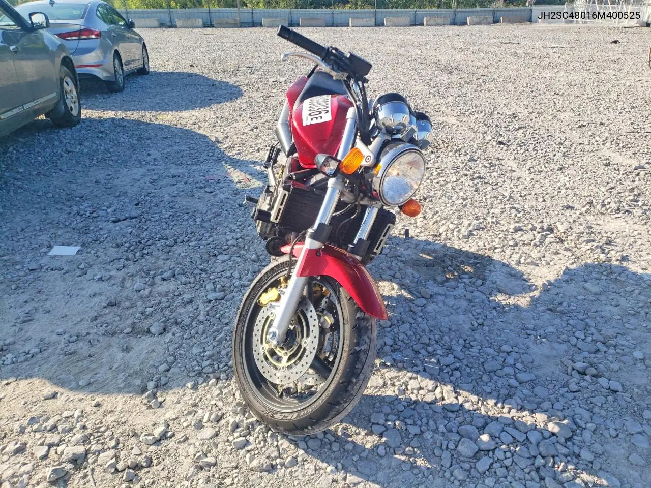 2006 Honda Cb900 F VIN: JH2SC48016M400525 Lot: 60800036
