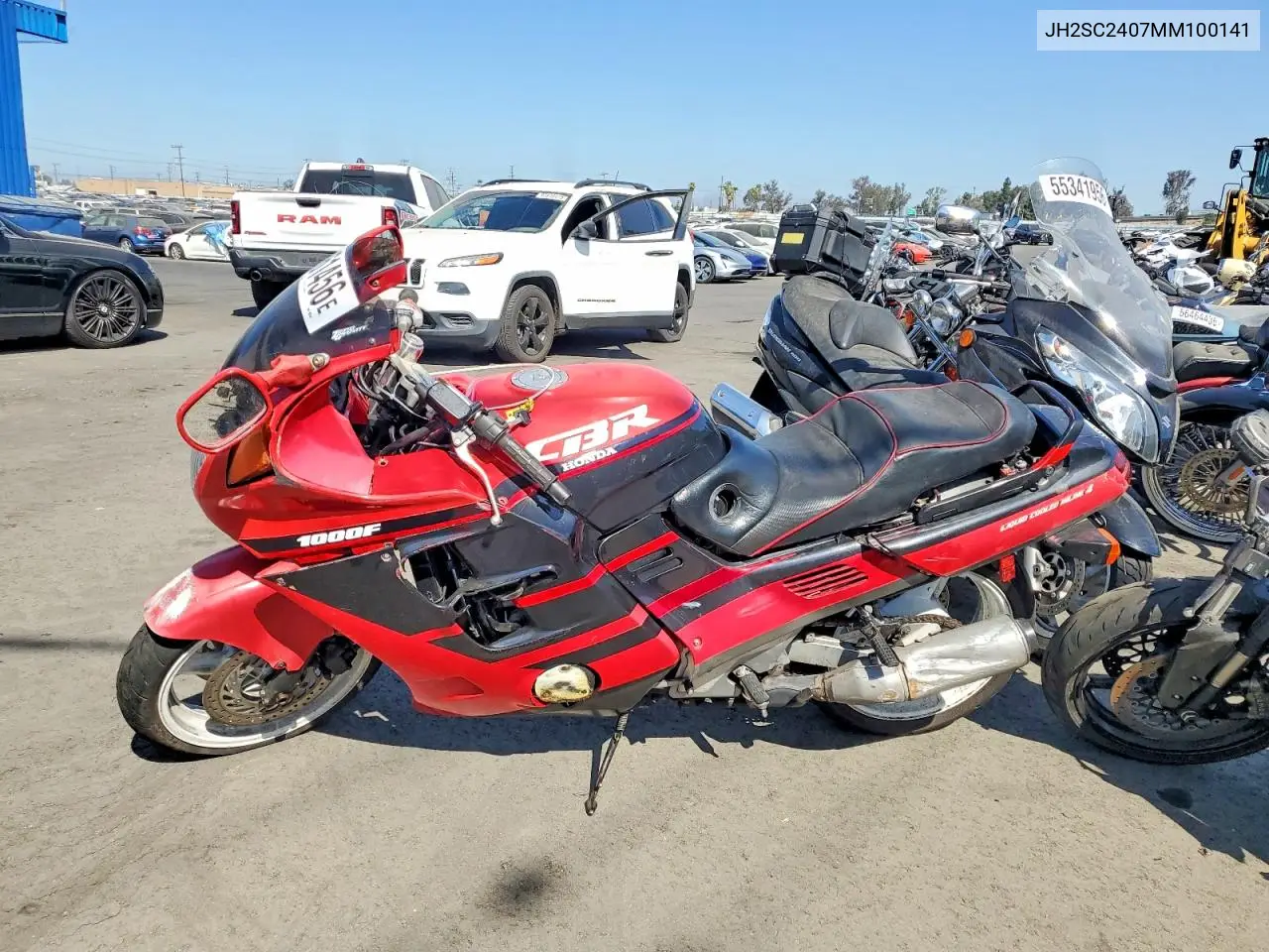 1991 Honda Cbr1000 F VIN: JH2SC2407MM100141 Lot: 56861456