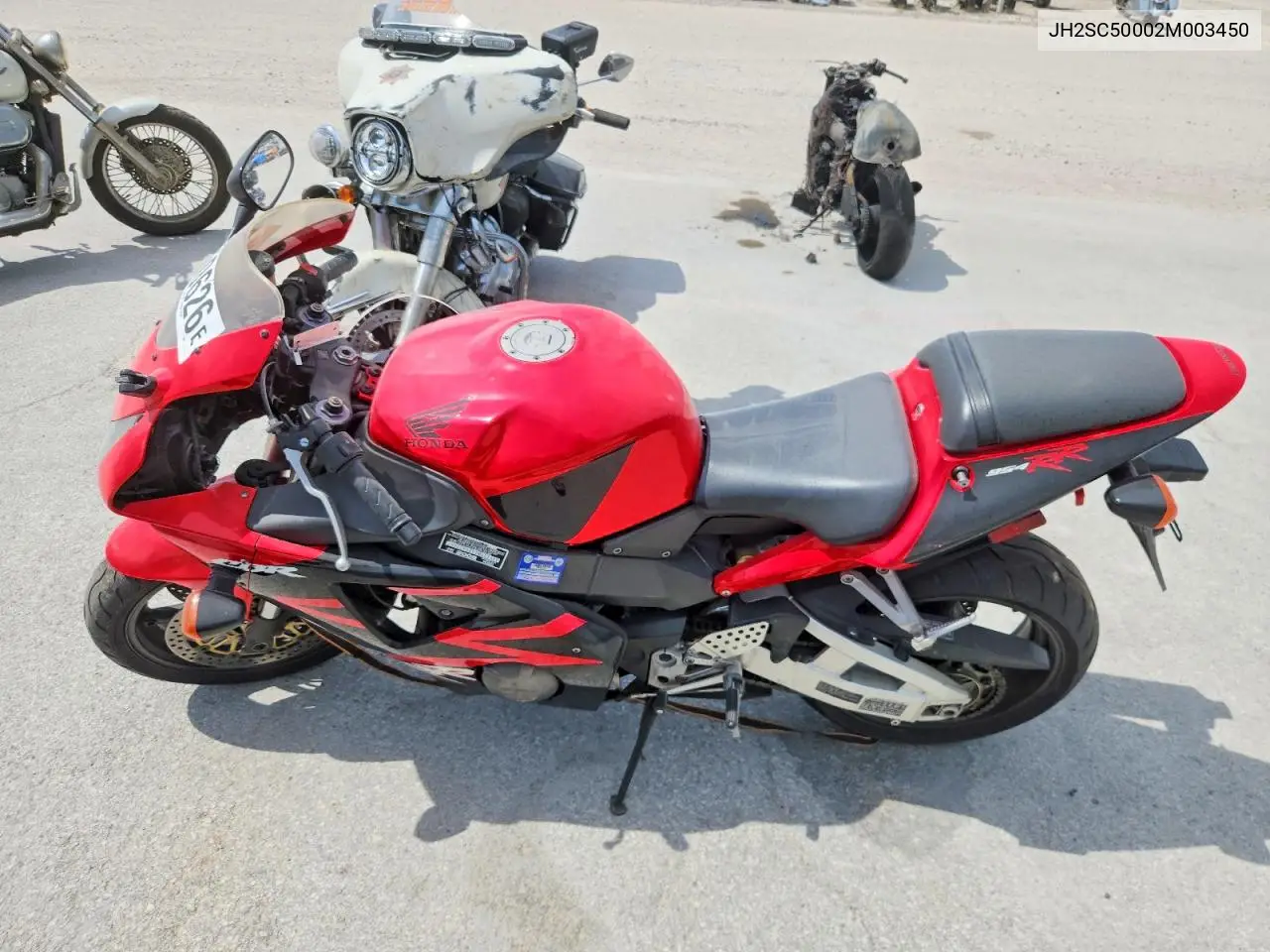 2002 Honda Cbr954Rr VIN: JH2SC50002M003450 Lot: 59150626