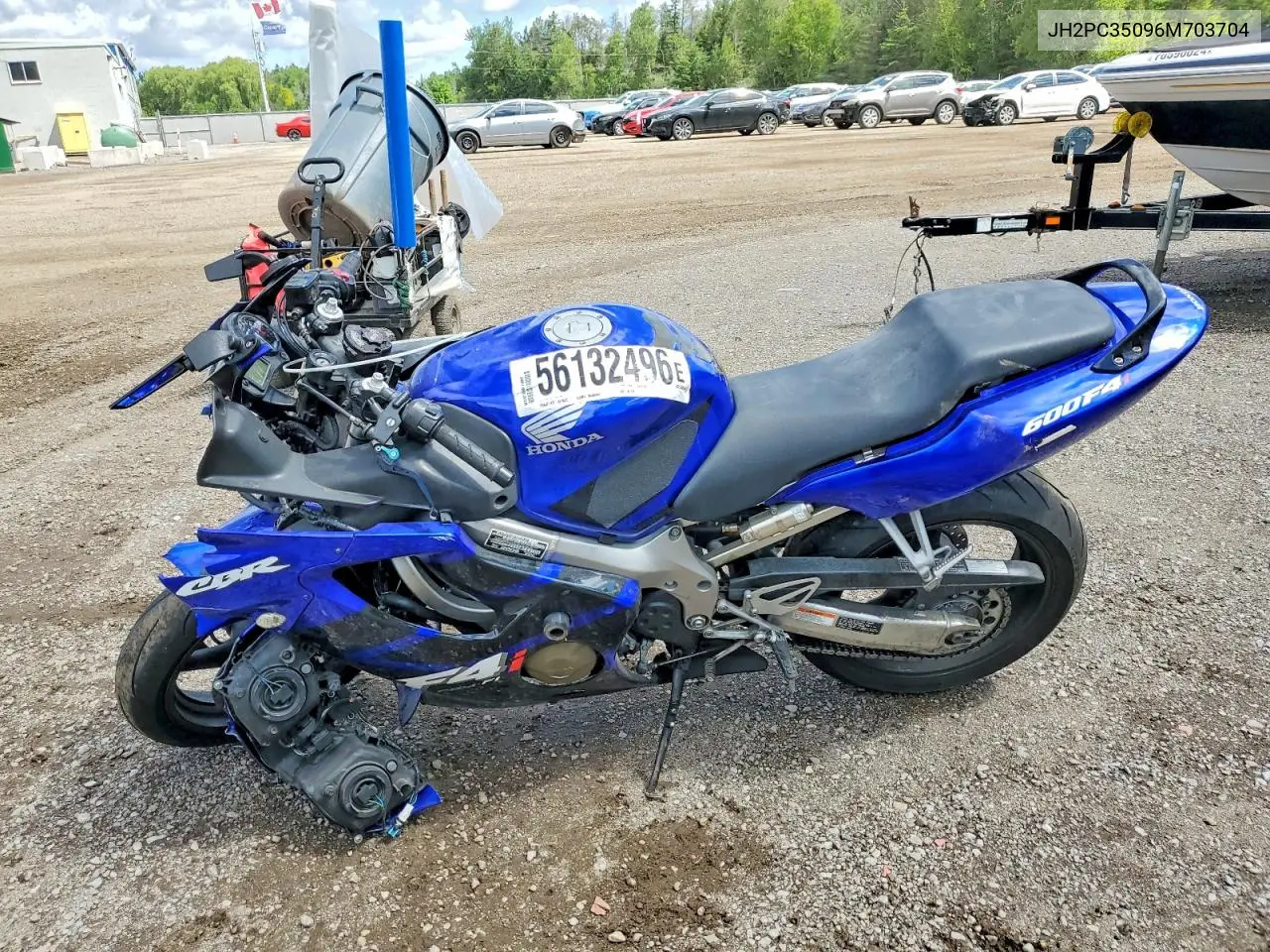 2006 Honda Cbr600 F4 VIN: JH2PC35096M703704 Lot: 56132496