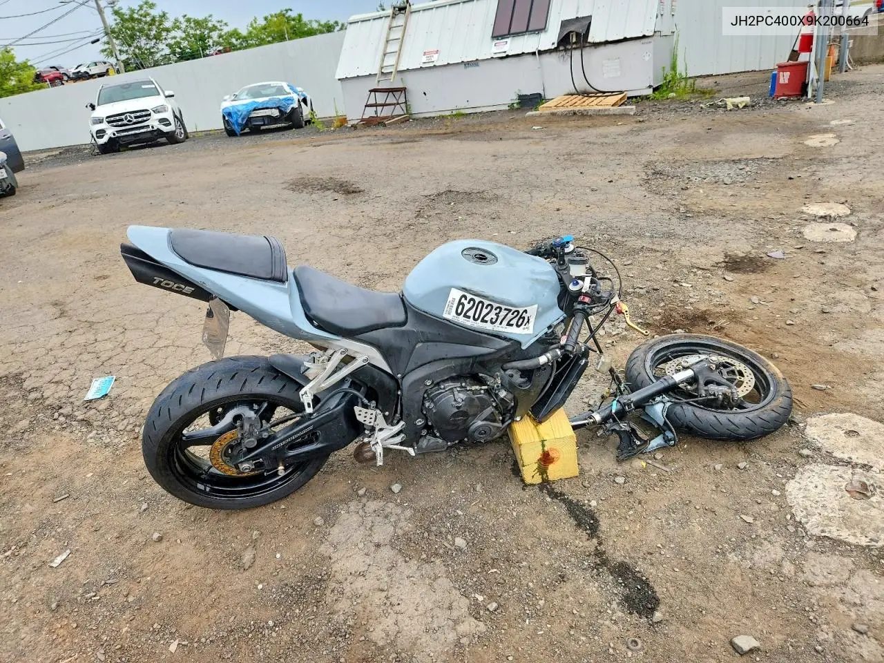 2006 Honda Cbr600Rr VIN: JH2PC400X9K200664 Lot: 62023726