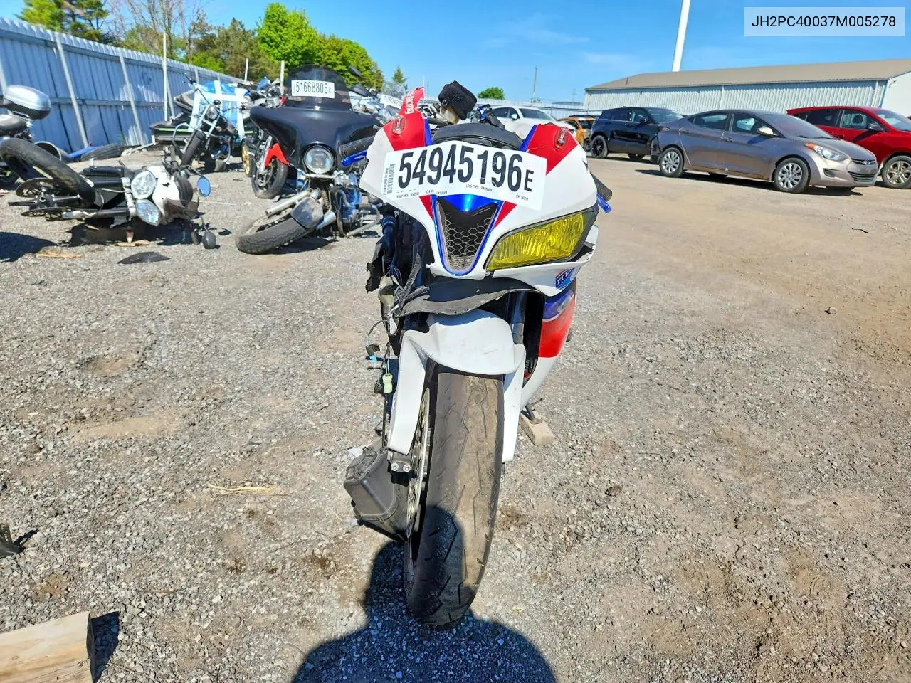 2007 Honda Cbr600 Rr VIN: JH2PC40037M005278 Lot: 54945196
