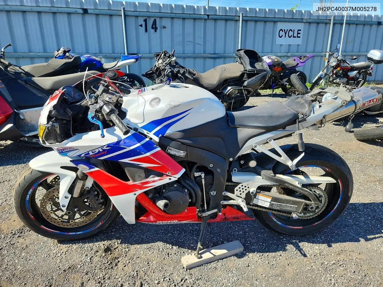 2007 Honda Cbr600 Rr VIN: JH2PC40037M005278 Lot: 54945196