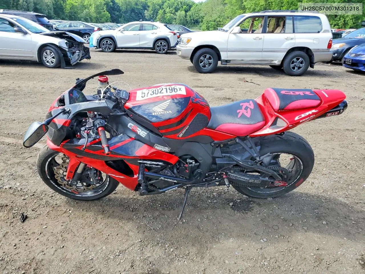 2007 Honda Cbr1000 Rr VIN: JH2SC57007M301218 Lot: 57302196
