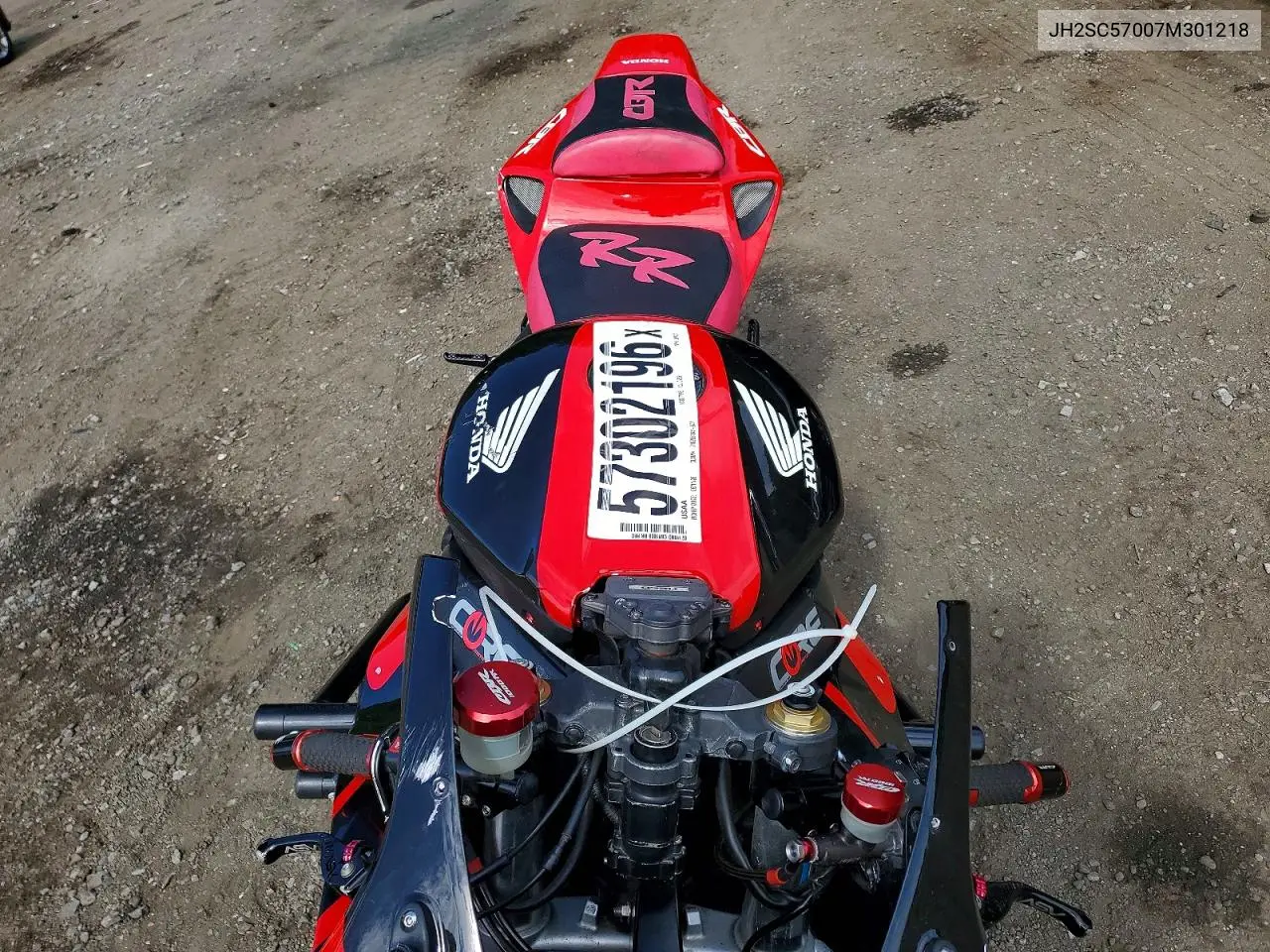 2007 Honda Cbr1000 Rr VIN: JH2SC57007M301218 Lot: 57302196