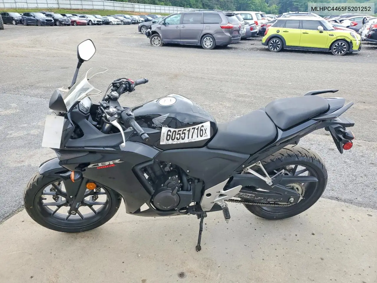 2015 Honda Cbr500 R VIN: MLHPC4465F5201252 Lot: 60551716