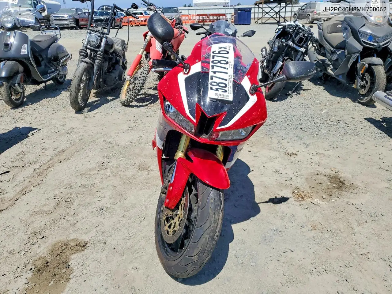 2021 Honda Cbr600 Rr VIN: JH2PC40H8MK700062 Lot: 58717876