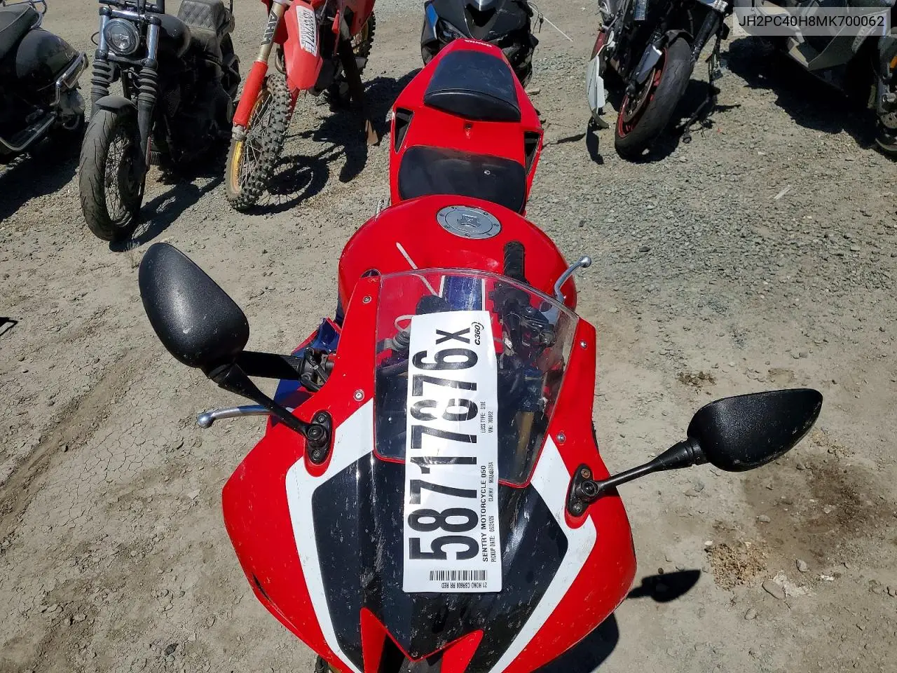 2021 Honda Cbr600 Rr VIN: JH2PC40H8MK700062 Lot: 58717876