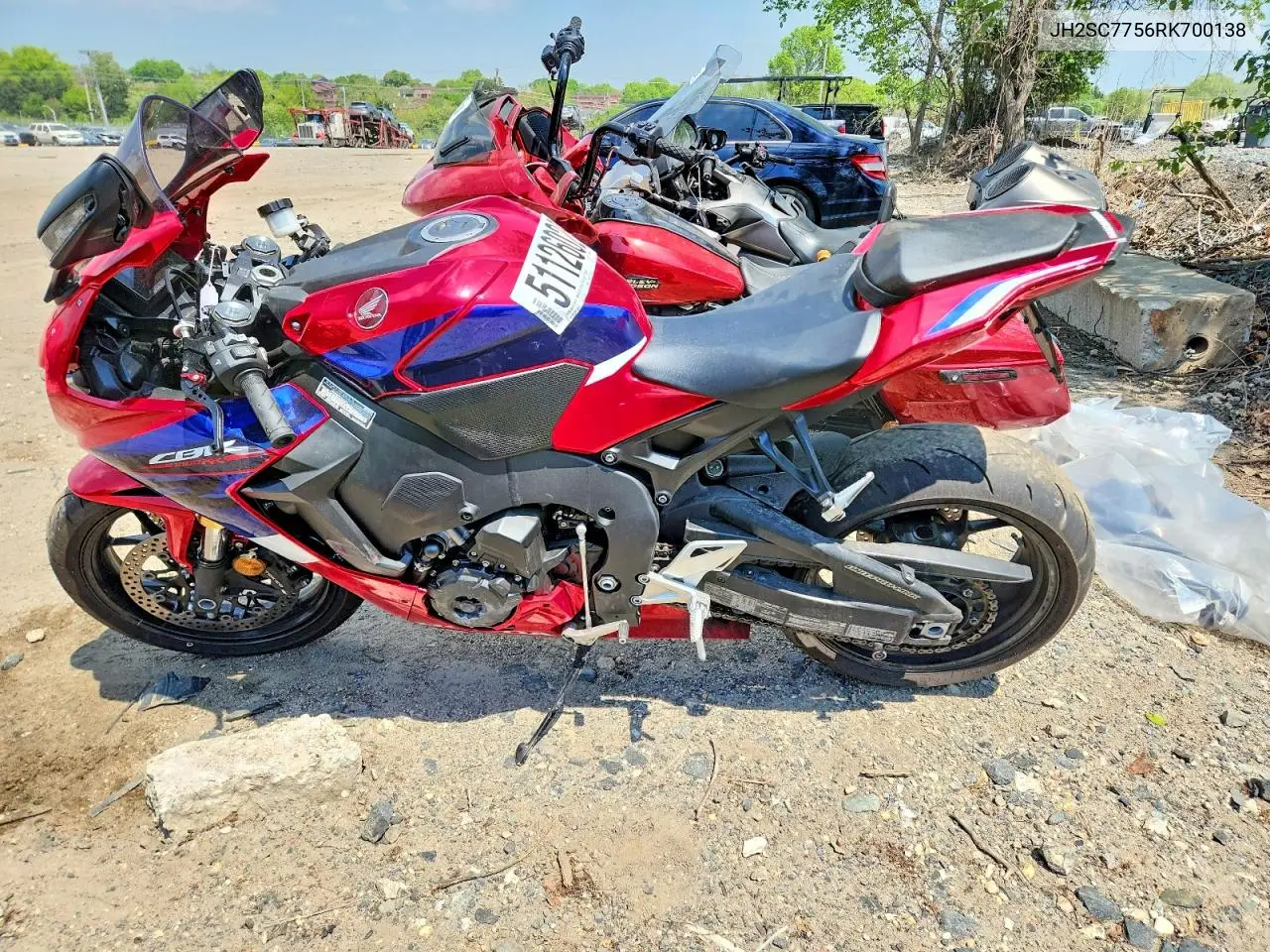 2024 Honda Cbr1000 Ra VIN: JH2SC7756RK700138 Lot: 51126026